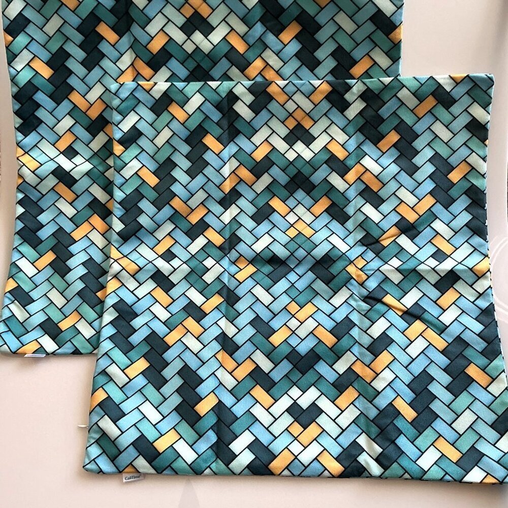 CALITIME GEOMETRIC PRINT PILLOW COVERS